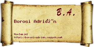 Borosi Adrián névjegykártya